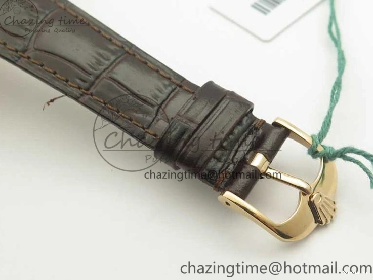 1222 Tailored Cellini Time 50509 RG MKF Best Edition Black Dial Roman Marker on Brown Leather Strap A3132 V 3406